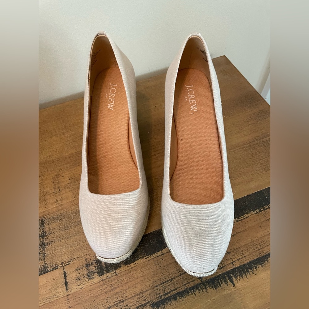 J Crew Canvas espadrille wedges